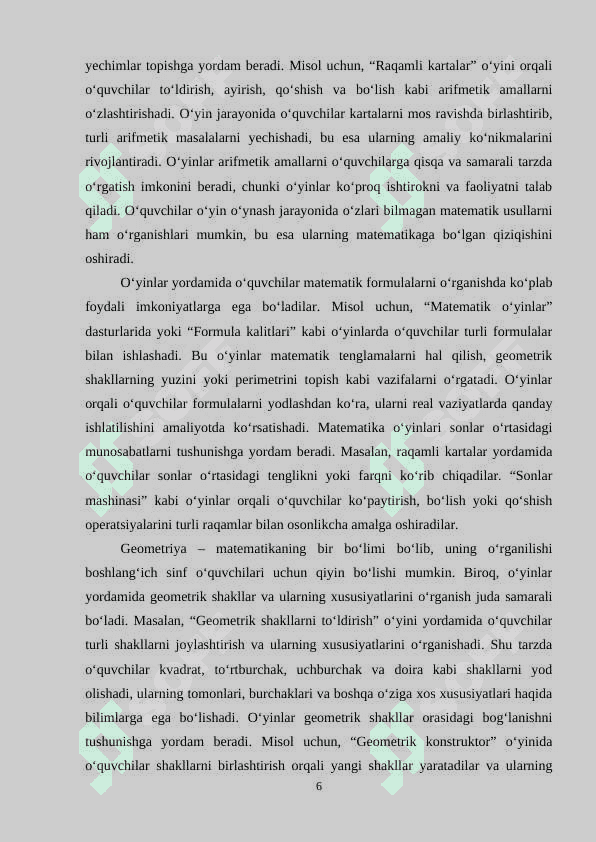 Matematika o'yin ta'lim metodi sifatida 6