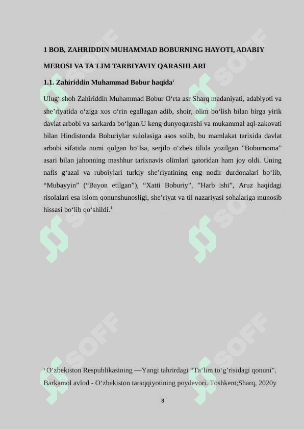 Zahiriddin Muhammad Boburning Boburnoma asarining taʼlimiy tarbiyaviy ahamiyati 8