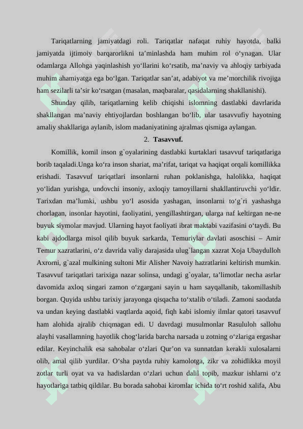 Tariqatlar va ularning o'ziga xos xususiyatlari 4