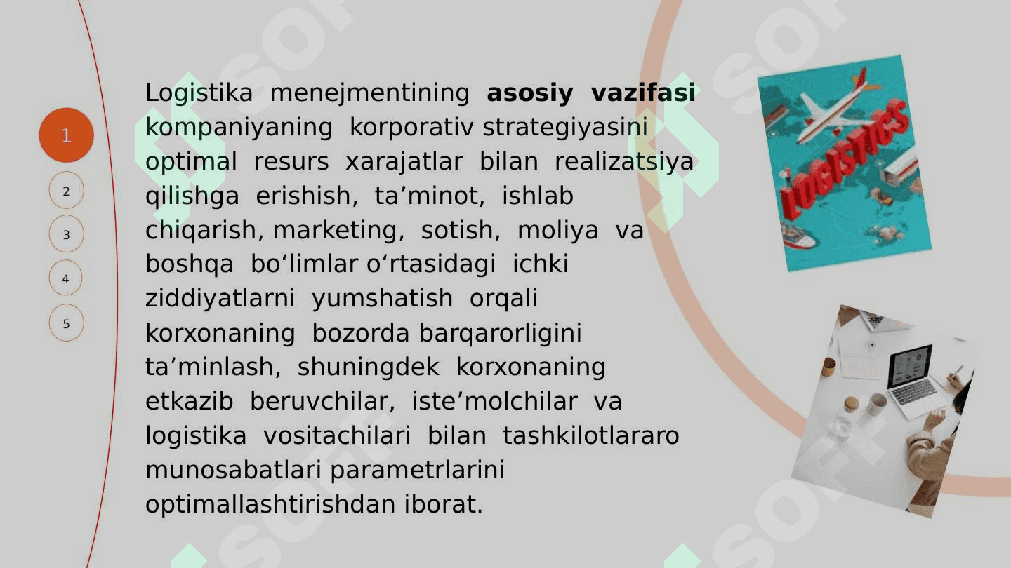 Slayd mavzusi: Logistikada boshqaruvni tashkil etish 6
