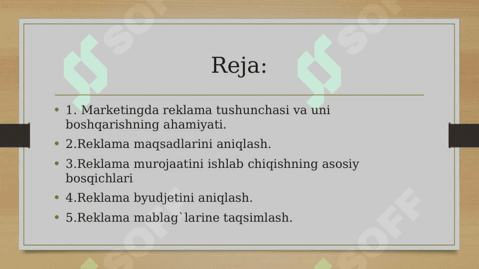 Reklama- marketing kommunikatsiyasining asosiy unsuri 2