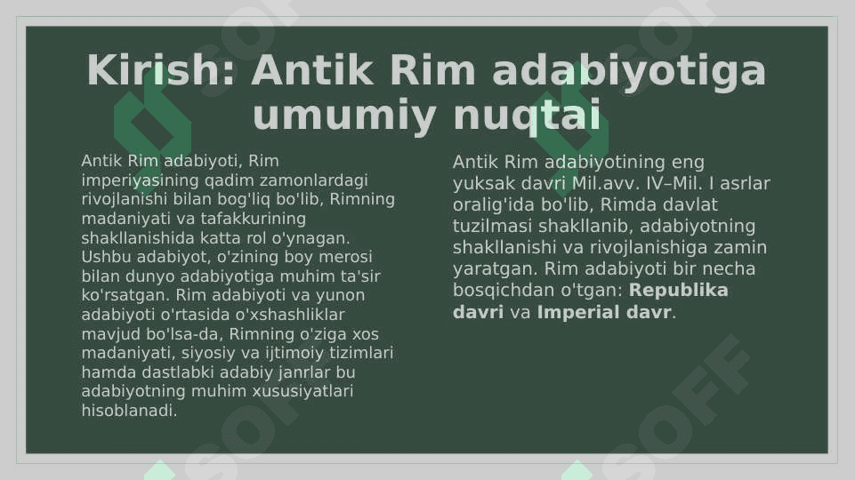 Antik davr Rim adabiyoti 3