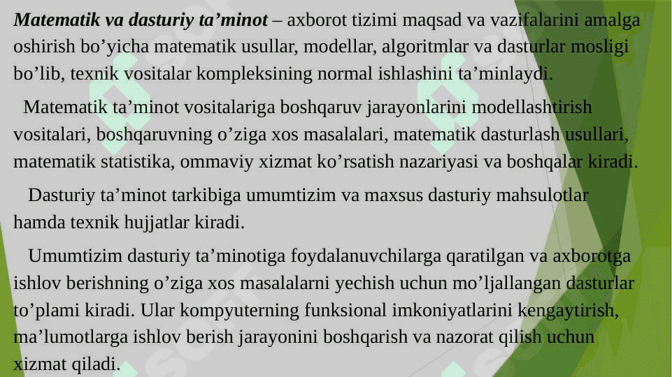Axborot texnologiyalar ta’minoti. Texnik ta’minot, dasturiy ta’minot 3