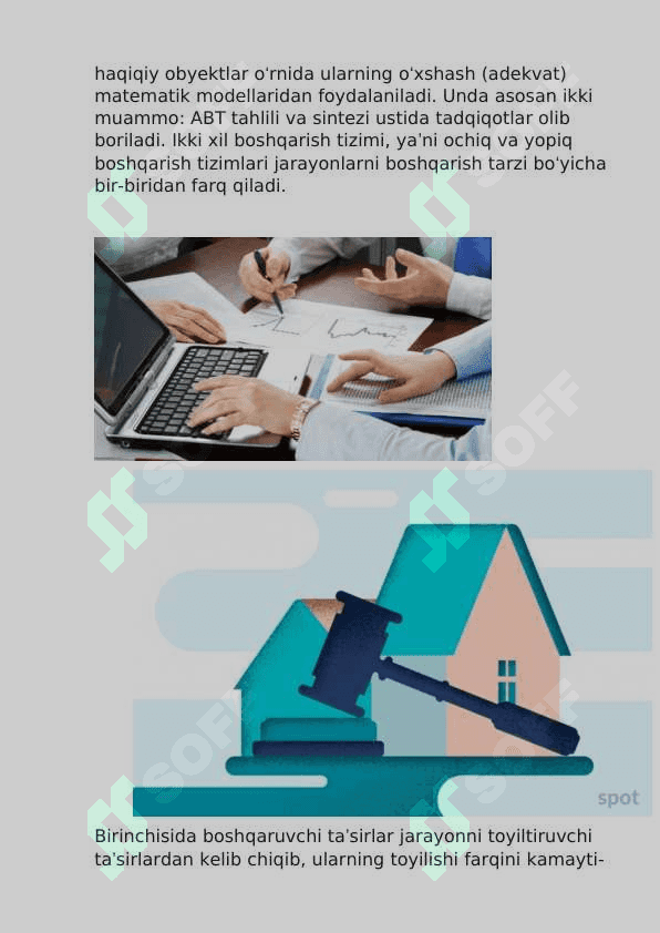 Avtomatik boshqarish nazariyasi 2