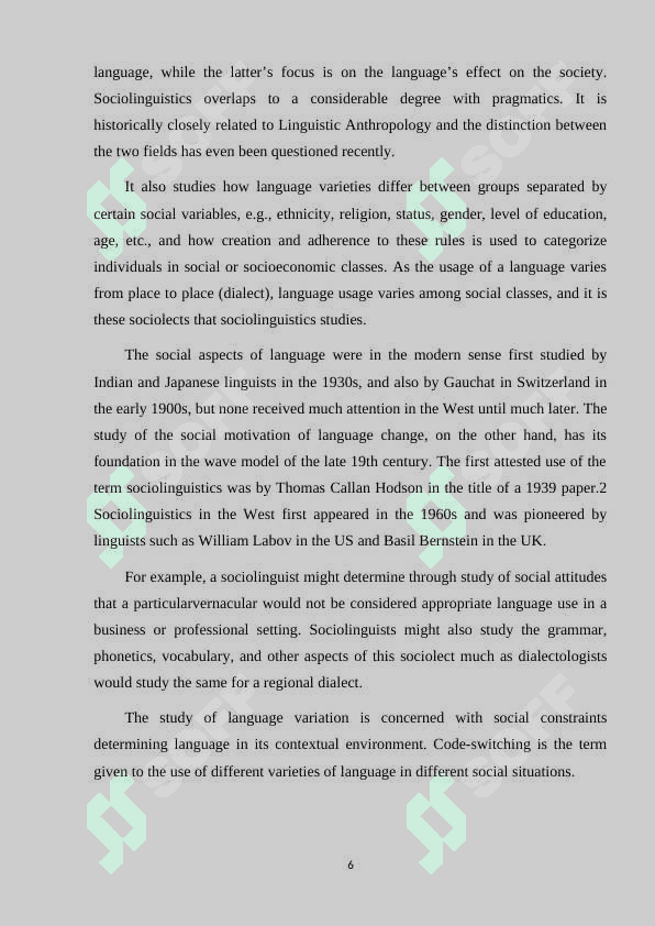 Sociolinguistics and its studies 6
