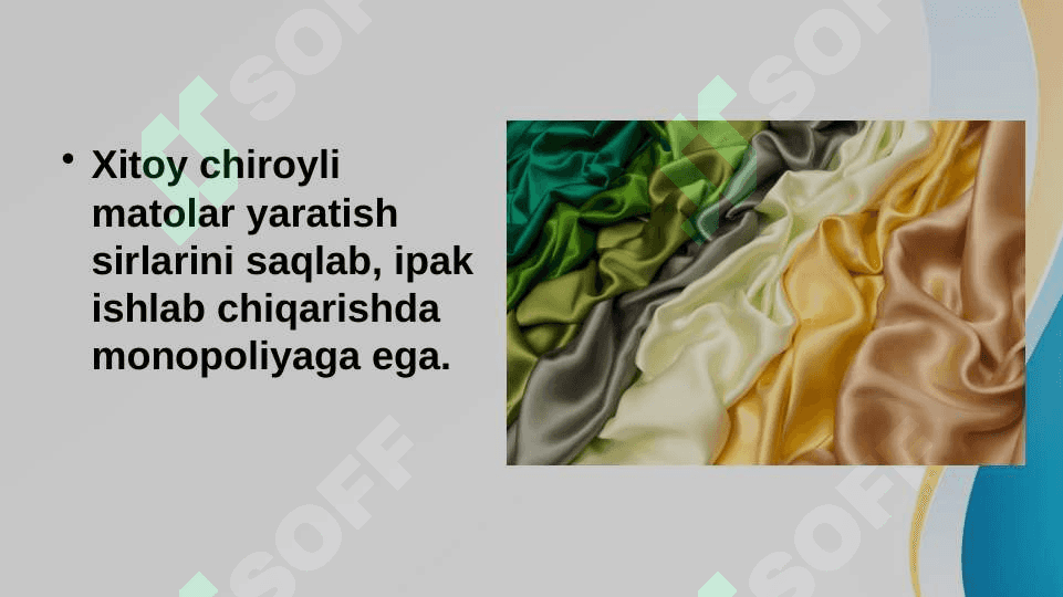 Ipak matolarining zamonaviy assortimenti 4