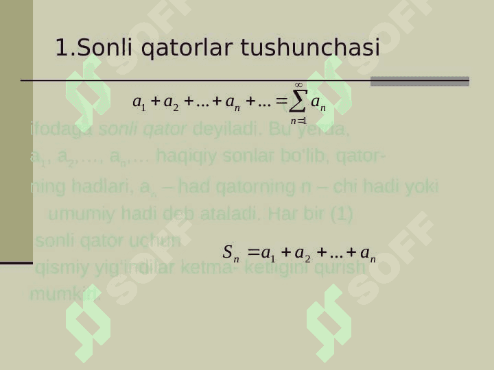 Sonli qatorlar 2