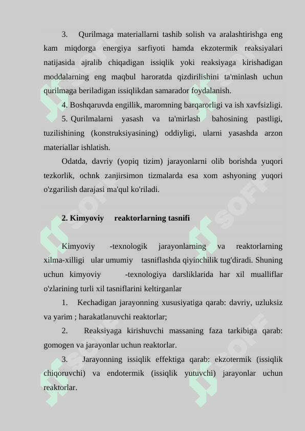 Kimyoviy reaktorlar ularni konstruksion o’ziga xosligi 3