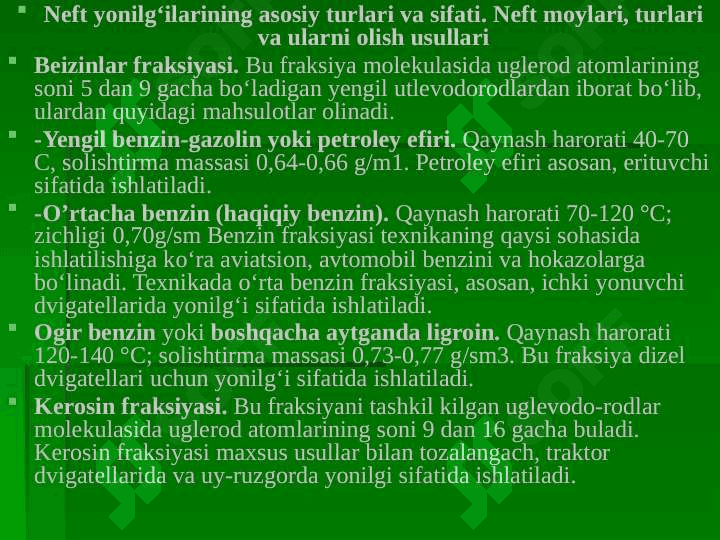 Neft va uni qayta ishlash 4