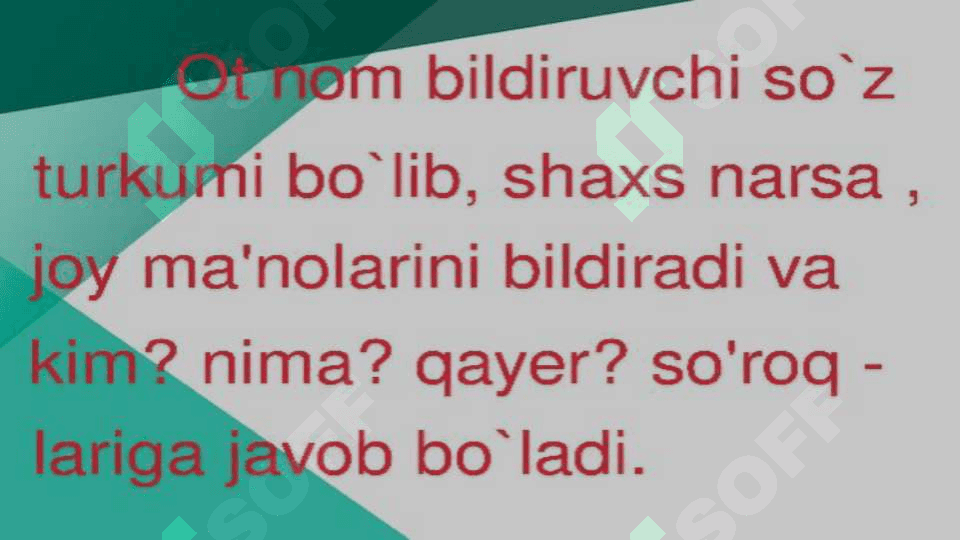 Otlarda son, egalik va kelishik shakllari 3