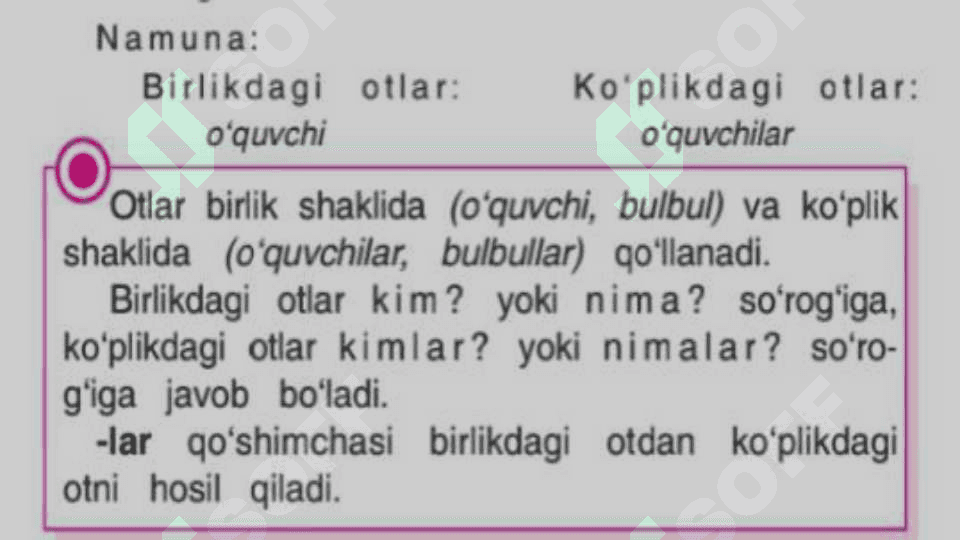 Otlarda son, egalik va kelishik shakllari 6