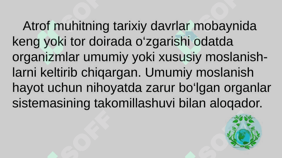 Organik olam evolutsiyasinig asosiy yo‘nalishlari 3