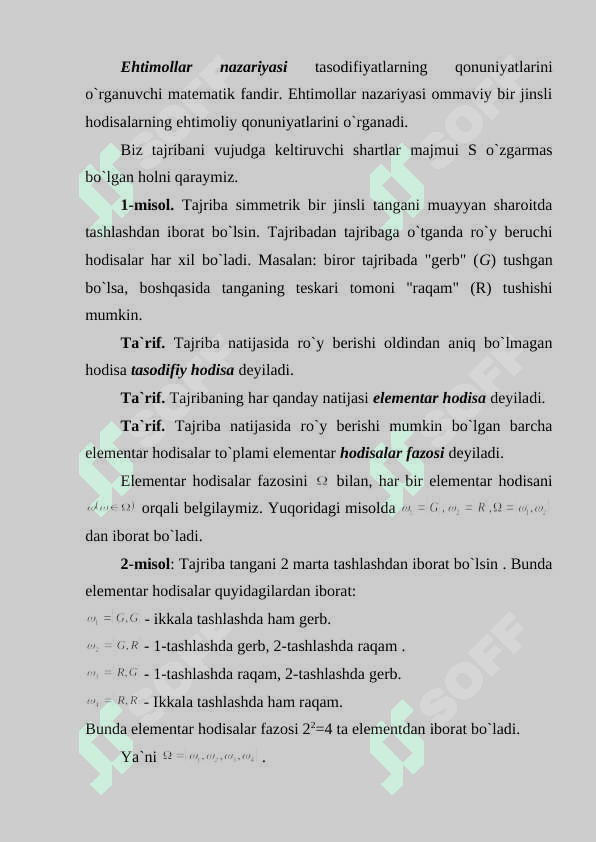 Ehtimolning Statistik Ta'rifi 4