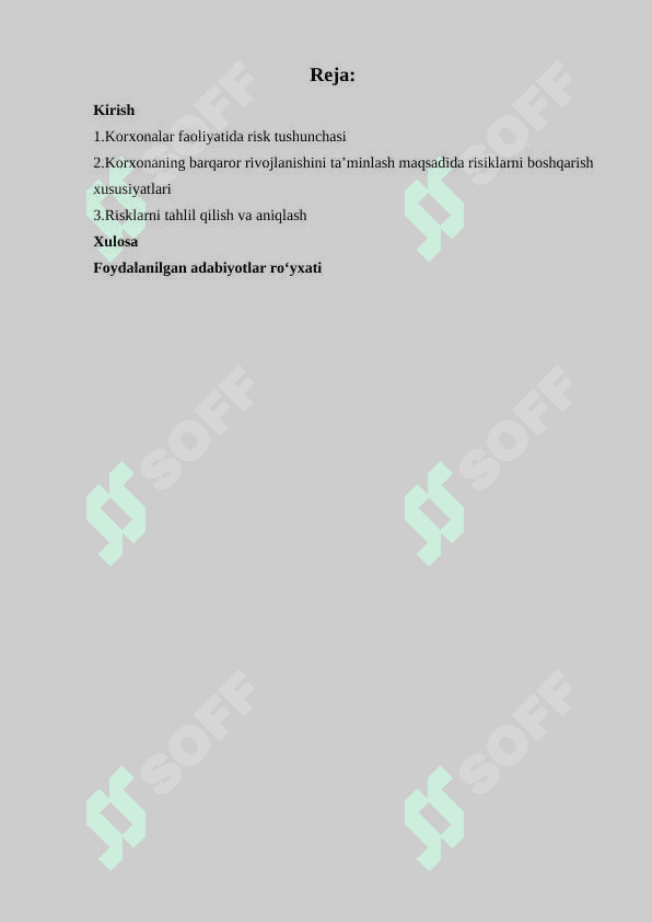 Korxonalar faoliyatida risk va uni kamaytirish yo‘llari 2