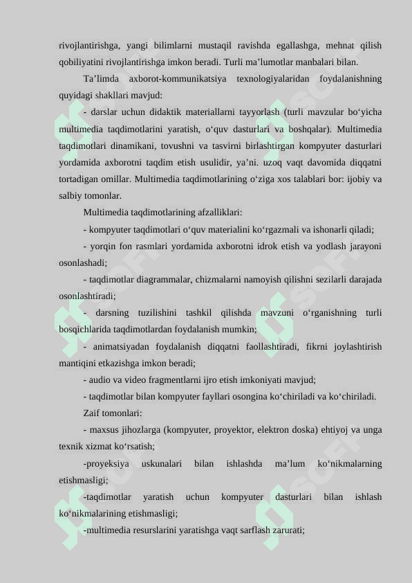 Savod oʻrgatish davrida axborot texnologiyalaridan foydalanish metodikasi 7