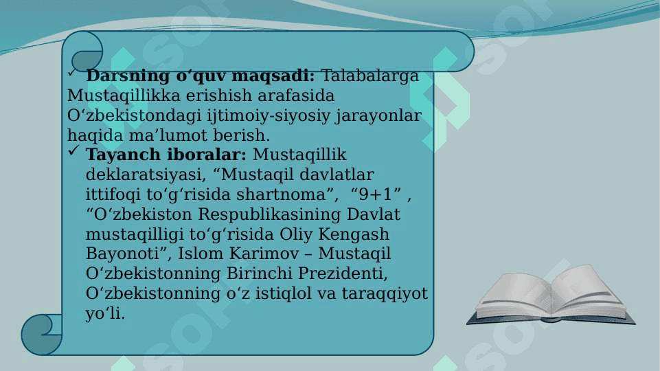 Mustaqil O‘zbekiston Respublikasining tashkil topishi va uning tarixiy ahamiyati 2
