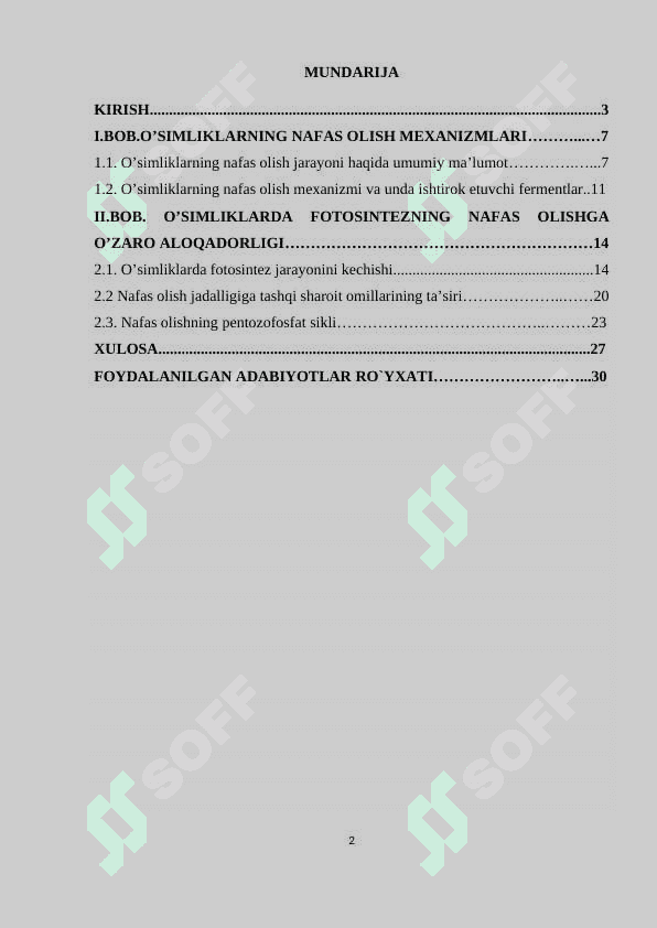 Nafas olish fermentlari va ularning xossalari.Kurs ishi 2