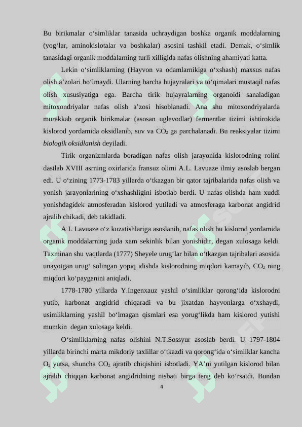 Nafas olish fermentlari va ularning xossalari.Kurs ishi 4