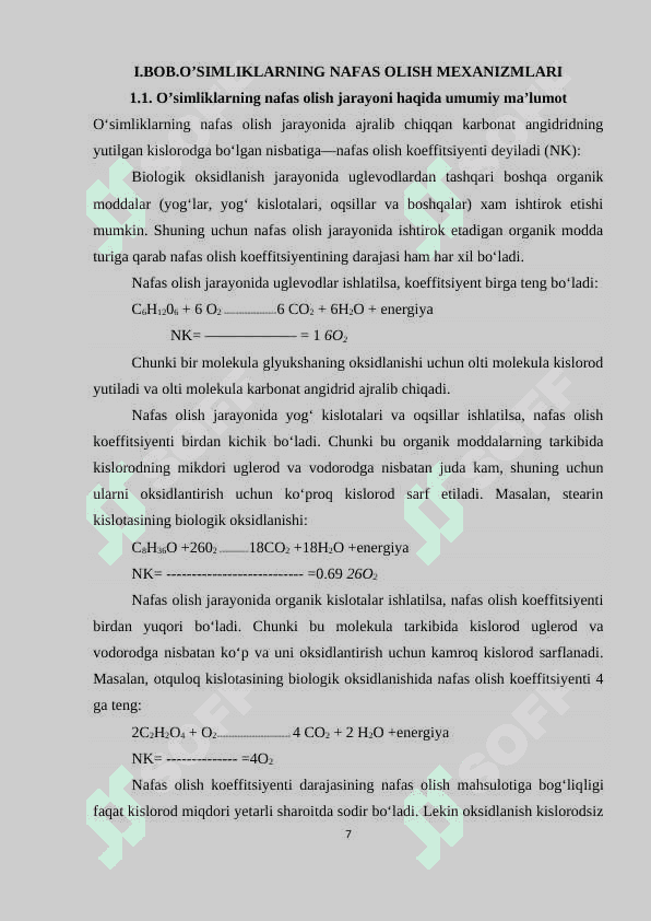 Nafas olish fermentlari va ularning xossalari.Kurs ishi 7