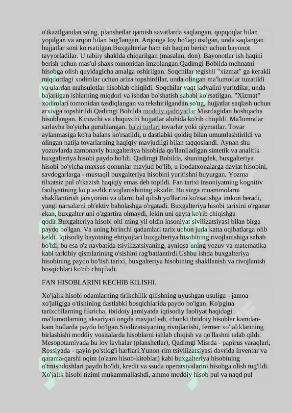 Buxgalteriya hisobining tarixiy rivojlanishi 2