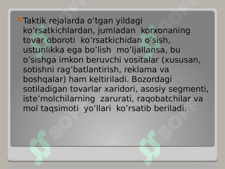 Marketingda taktik rejalashtirish 3