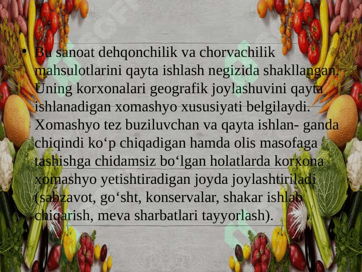 O‘zbekiston oziq-ovqat sanoati 3