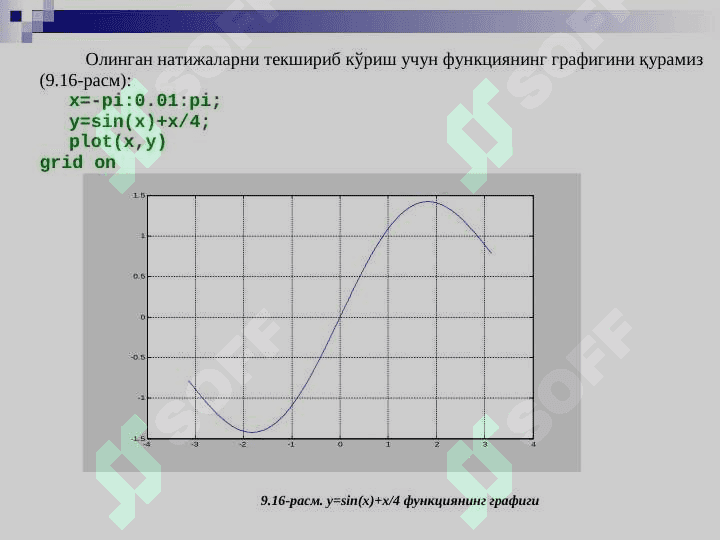 Matlabda бир ўзгарувчили функцияларни минималлаш 3