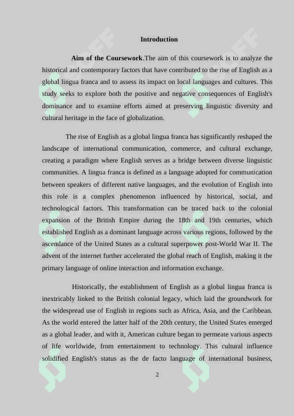 kurs ishi ingiliz tilidan, analyzing_how_English_has_become_a_global 2