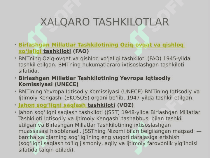 Xalqaro tashkilotlar 2