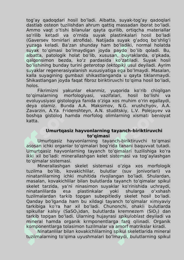 SUYAK TO‘QIMASI GISTOGENEZI 4