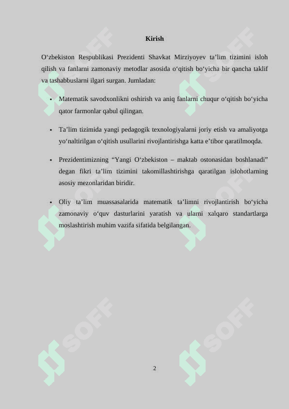 BOSHLANGʻICH FUNKSIYA VA INTEGRALNI OʻQITI... matematika kurs ishi ishlanmasi 2