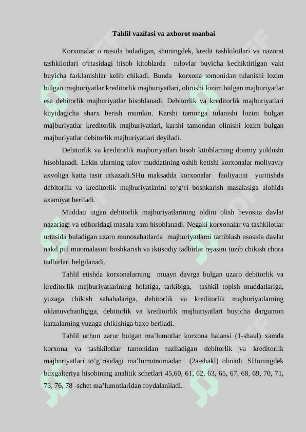 Sanoat korxonalrining debitorlik qarzlarini boshqarish. 2