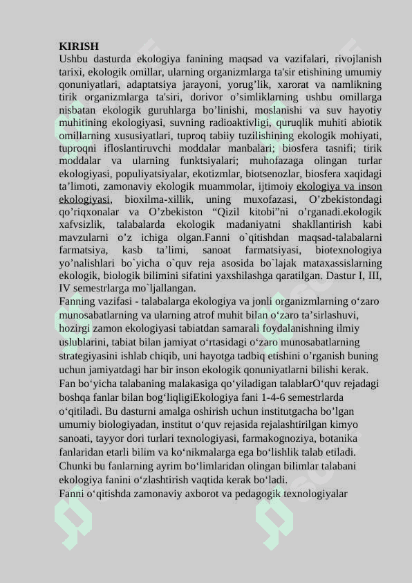 Ekotizim tovarlari va hizmatlari. 2