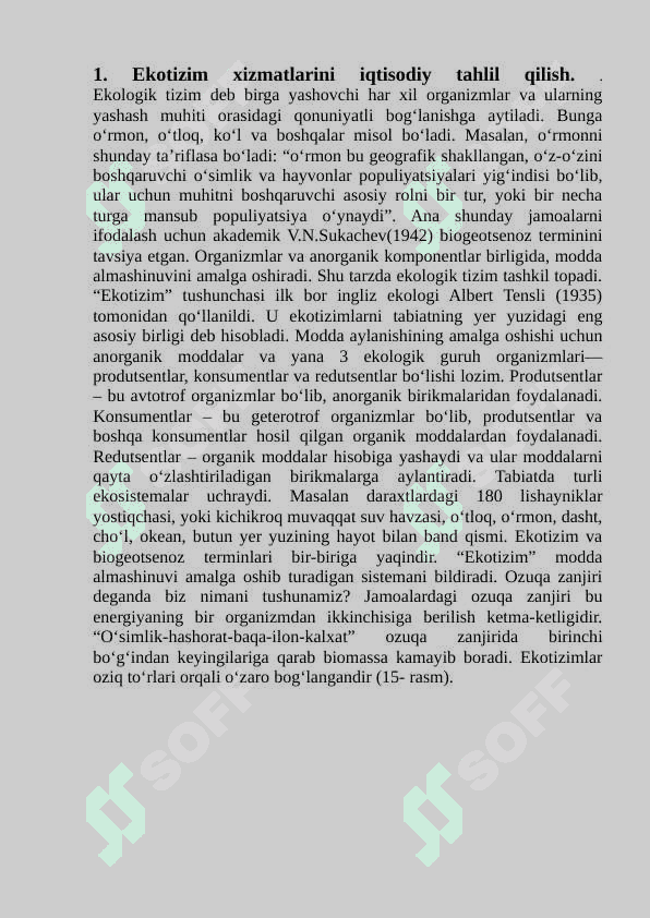 EKOTIZIM TOVARLARI VA XIZMATLARI  TABIATGA   TAHDID SOLISH. 2