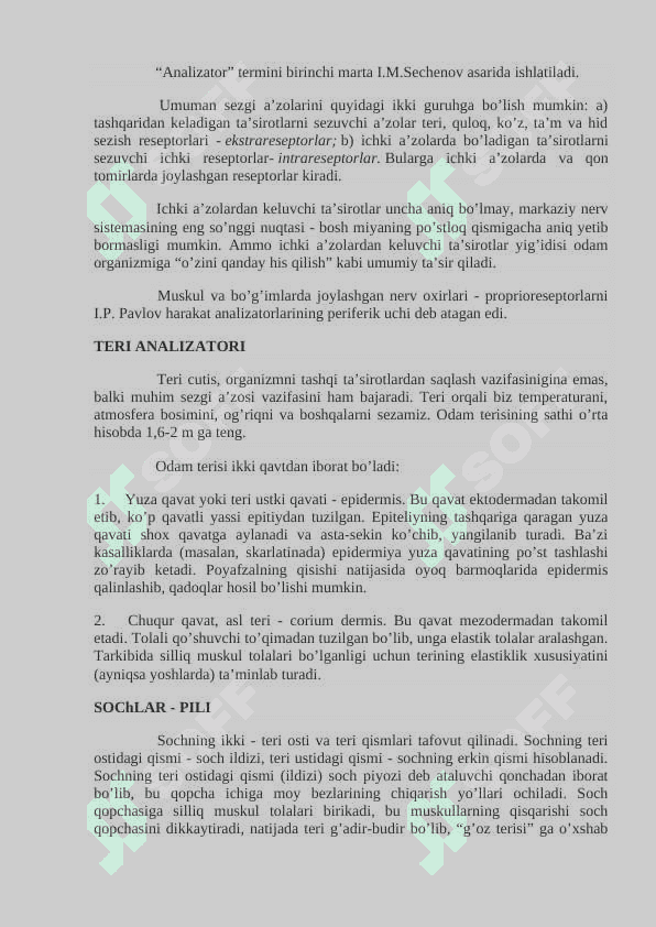 SEZGI ORGANLARI HAQIDA TA’LIMOT 2