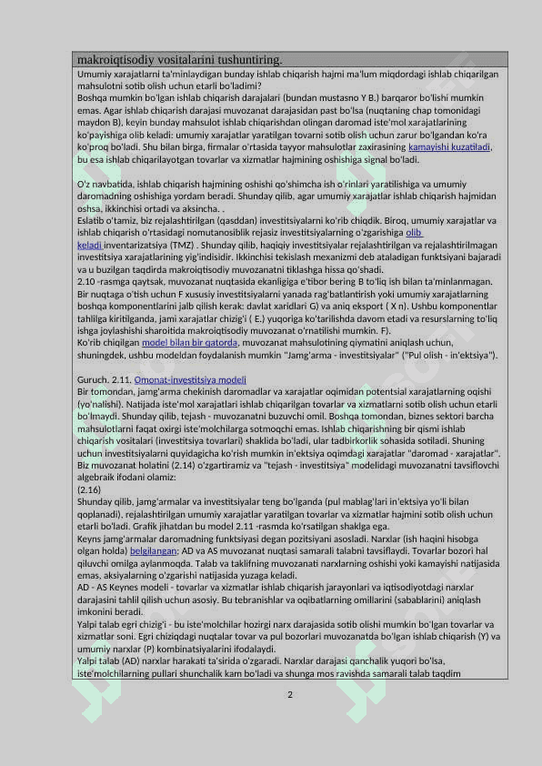 iqtisodiyot yo'nalishidagilar uchun savolnoma javoblari 201-250 gacha 2