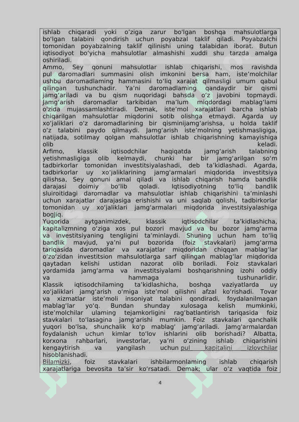 iqtisodiyot yo'nalishidagilar uchun savolnoma javoblari 201-250 gacha 4