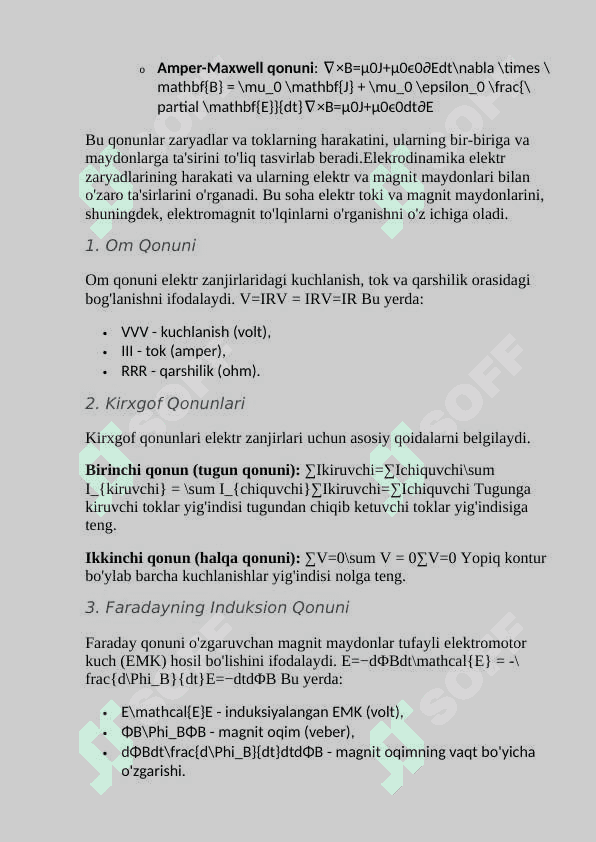 Elektrostakika va elekrodinamika qonunlari. 5