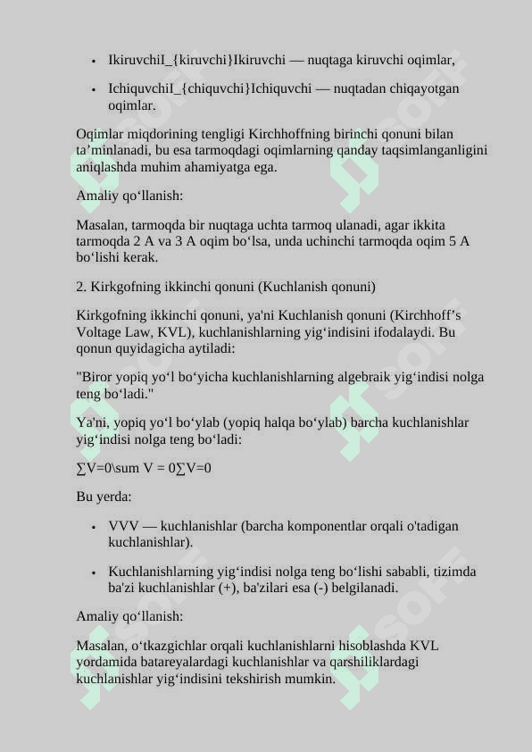 Elektrostakika va elekrodinamika qonunlari. 8