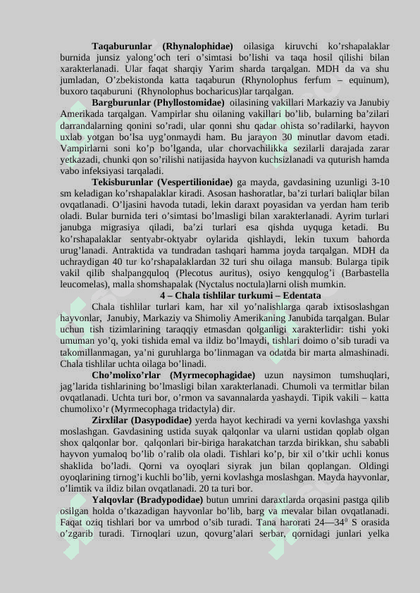 Sut emizuvchilar sinfining umumiy tavsifi va sistematikasi 7