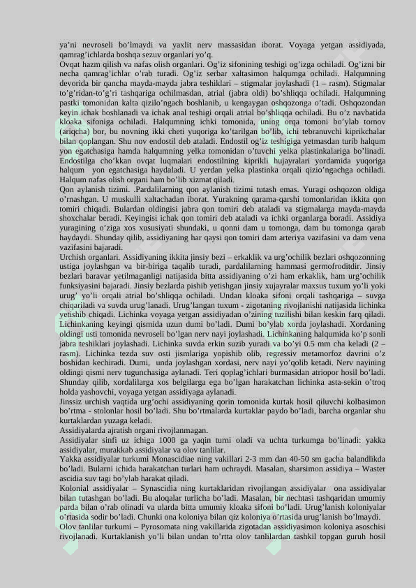 Umurtqalilar zoologiyasi fanining predmeti, o’rganadigan obyekti va vazifalari. Bosh skeletsizlar va umurtqalilar kenja tiplarining umumiy tavsifi 6