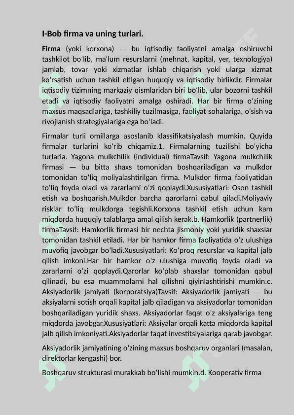 Firma bozor iqtisodiyoti subyekti  sifatida. 3