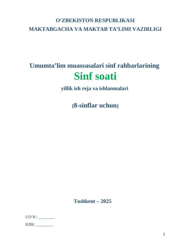 8-sinf soati yangisi