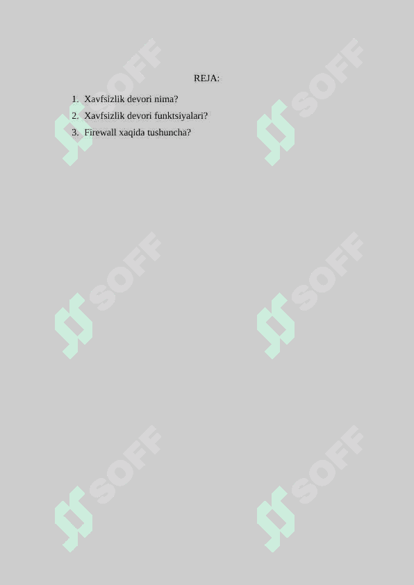 Xavfsizlik devori texnologiyalari 2