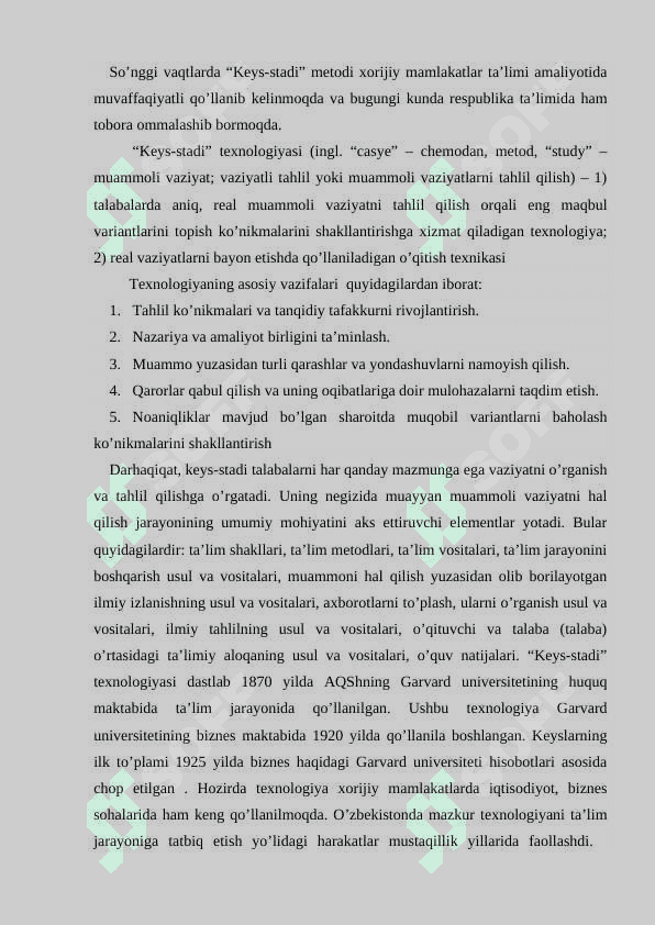 TA’LIM JARAYONIDA “KEYS-STADI” TEXNOLOGIYASI 2