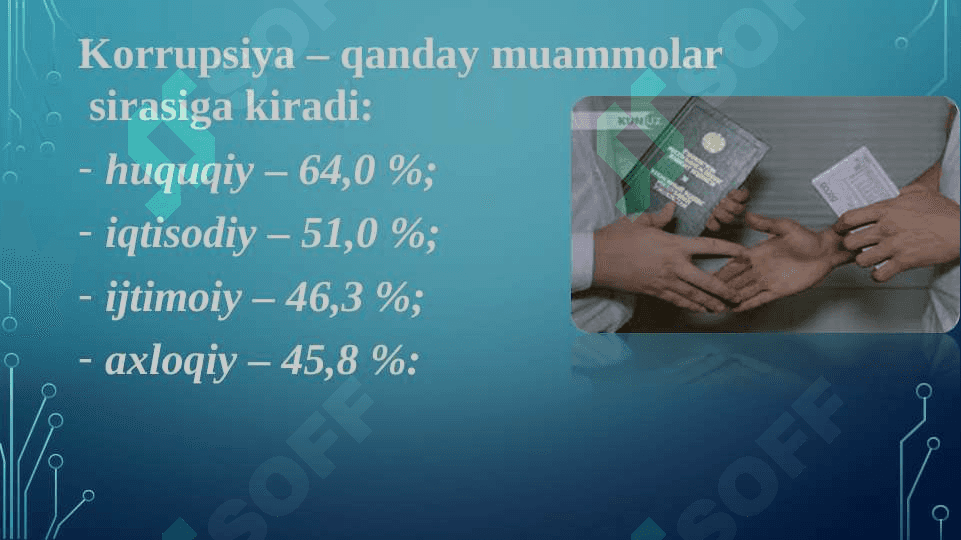 KORRUPSIYAGA QARSHI KURASHISH –  JAMIYAT TARAQQIYOTINING ASOSI pptx 8