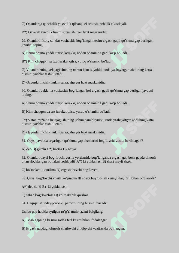 ONA TILI TEST 6