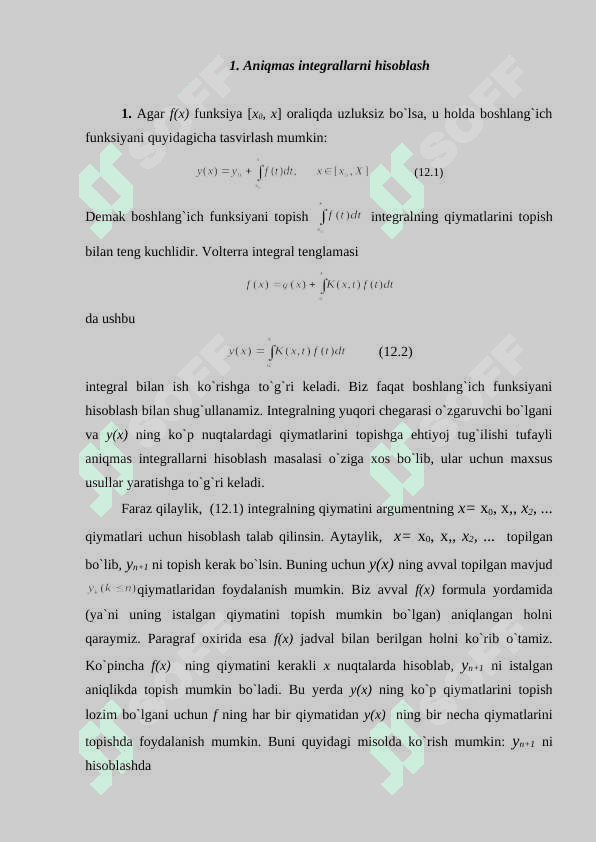 Aniqmas integrallarni hisoblash 2
