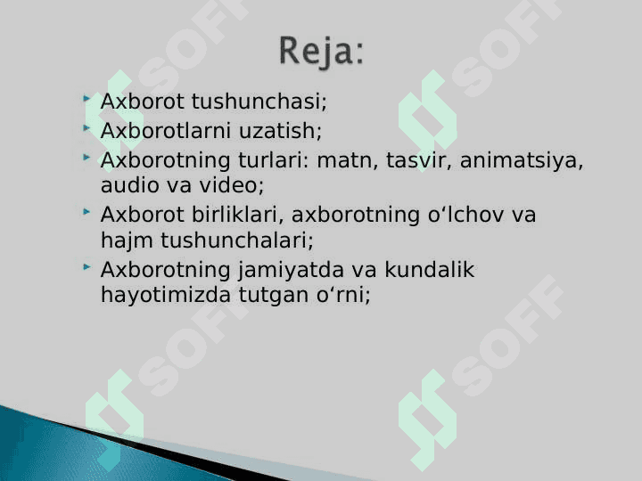 Axborot о‘lchov birliklari 2