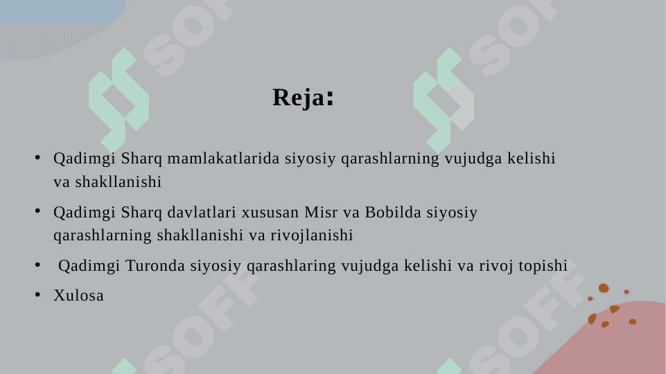 Qadimgi Sharqda siyosatga doir tasavvurlar shakllanishining tarixiy va siyosiy shart-sharoitlari 2